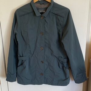 Eddie Bauer Women's Teal Button-Front Utility Jacket